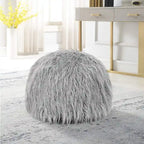 Housse de coussin rond ottoman non rembourré, pouf en fausse fourrure, repose-pieds