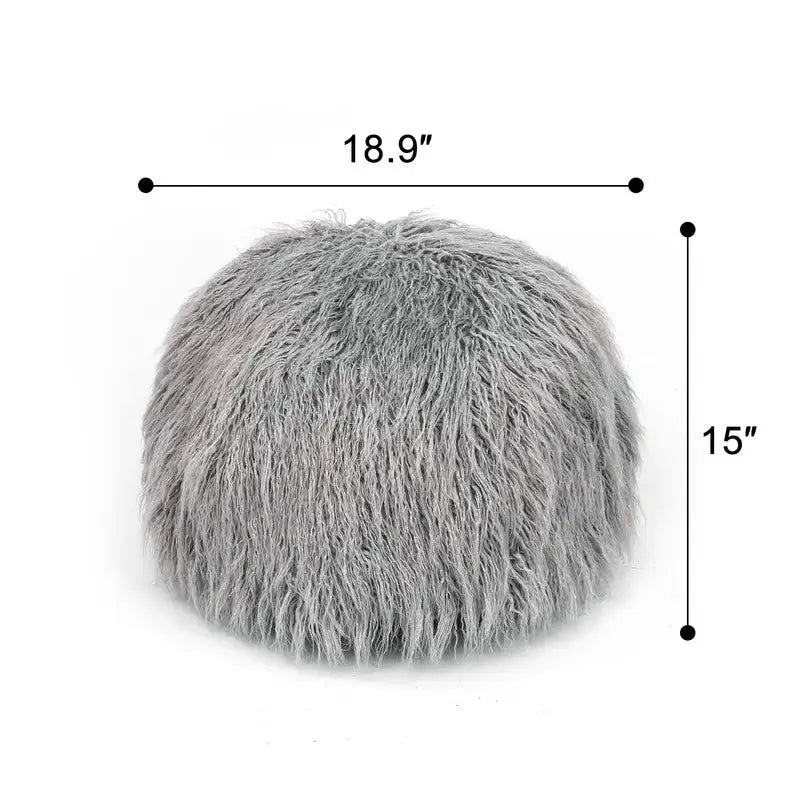 Housse de coussin rond ottoman non rembourré, pouf en fausse fourrure, repose-pieds
