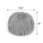 Housse de coussin rond ottoman non rembourré, pouf en fausse fourrure, repose-pieds