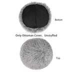 Housse de coussin rond ottoman non rembourré, pouf en fausse fourrure, repose-pieds