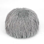 Housse de coussin rond ottoman non rembourré, pouf en fausse fourrure, repose-pieds