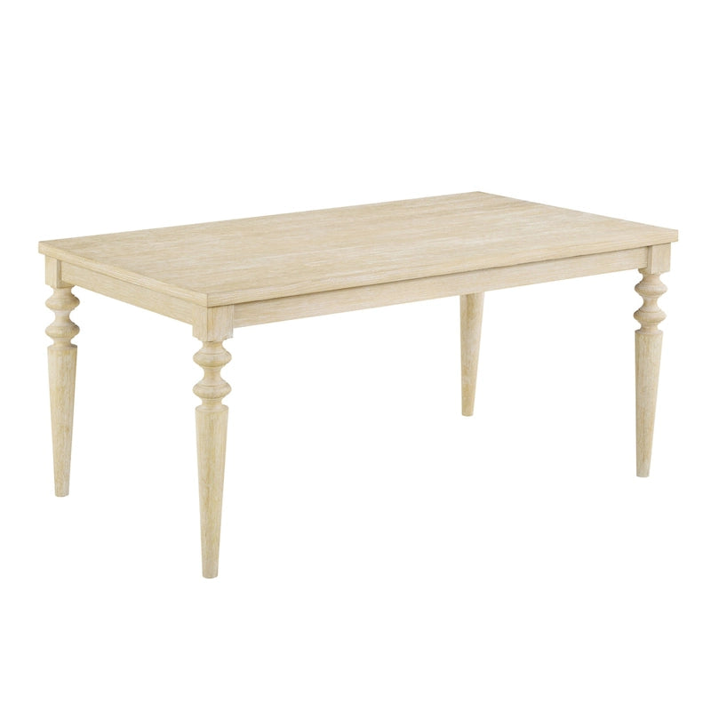 Ensemble de salle à manger 7 pièces, table à manger avec pieds tournés et 6 chaises capitonnées