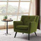 Fauteuil rembourré en velours capitonné pour salon - 28,35 l x 27,56 P x 30,71 H