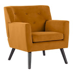 Fauteuil rembourré en velours capitonné pour salon - 28,35 l x 27,56 P x 30,71 H