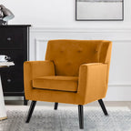 Fauteuil rembourré en velours capitonné pour salon - 28,35 l x 27,56 P x 30,71 H