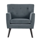 Fauteuil rembourré en velours capitonné pour salon - 28,35 l x 27,56 P x 30,71 H