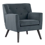 Fauteuil rembourré en velours capitonné pour salon - 28,35 l x 27,56 P x 30,71 H