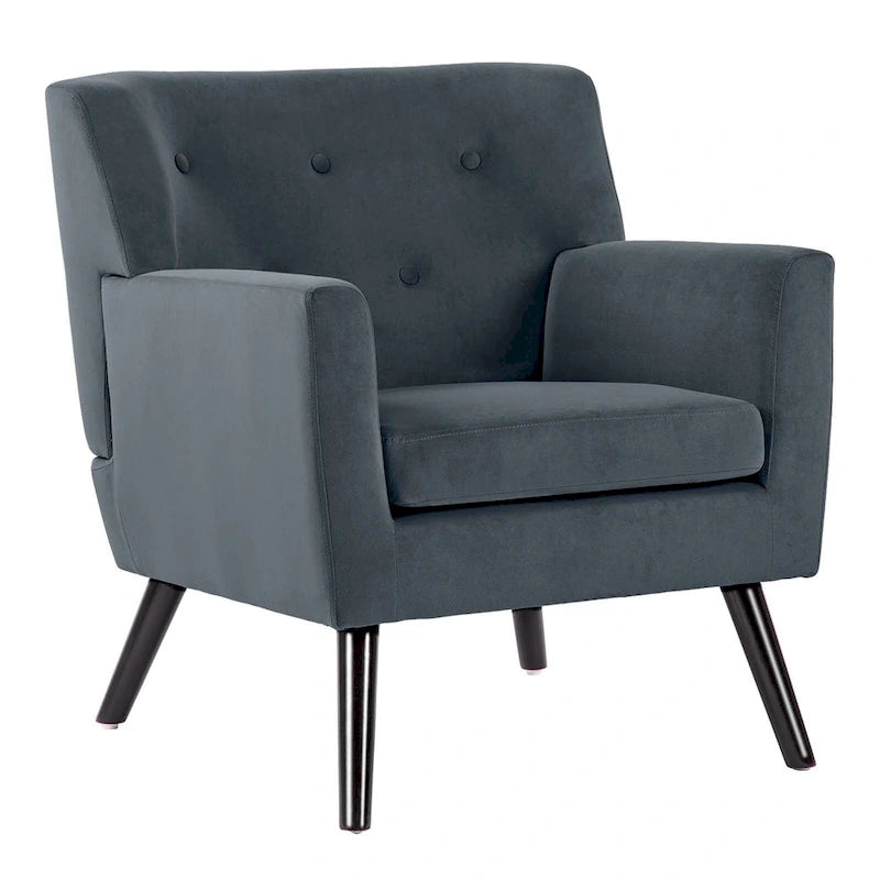 Fauteuil rembourré en velours capitonné pour salon - 28,35 l x 27,56 P x 30,71 H