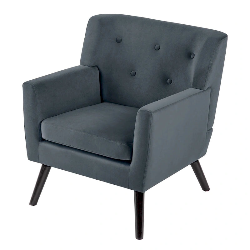 Fauteuil rembourré en velours capitonné pour salon - 28,35 l x 27,56 P x 30,71 H