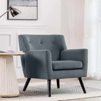 Fauteuil rembourré en velours capitonné pour salon - 28,35 l x 27,56 P x 30,71 H
