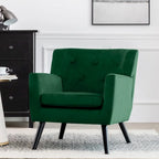 Fauteuil rembourré en velours capitonné pour salon - 28,35 l x 27,56 P x 30,71 H