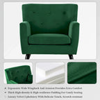 Fauteuil rembourré en velours capitonné pour salon - 28,35 l x 27,56 P x 30,71 H