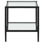 Table d'appoint carrée de 50,8 cm de large avec étagère en verre