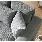 Chaise longue de salon capitonnée en velours côtelé