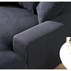 Chaise longue de salon capitonnée en velours côtelé