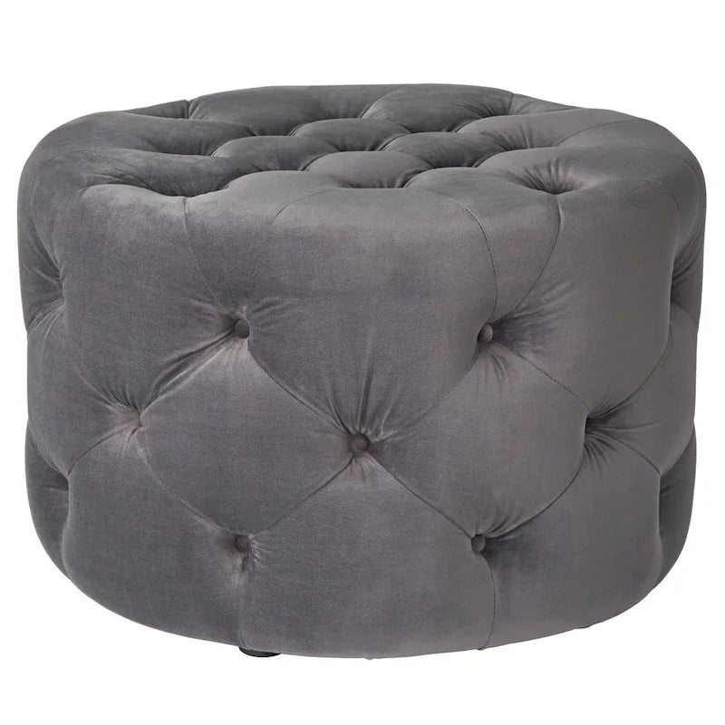 Pouf rond en velours