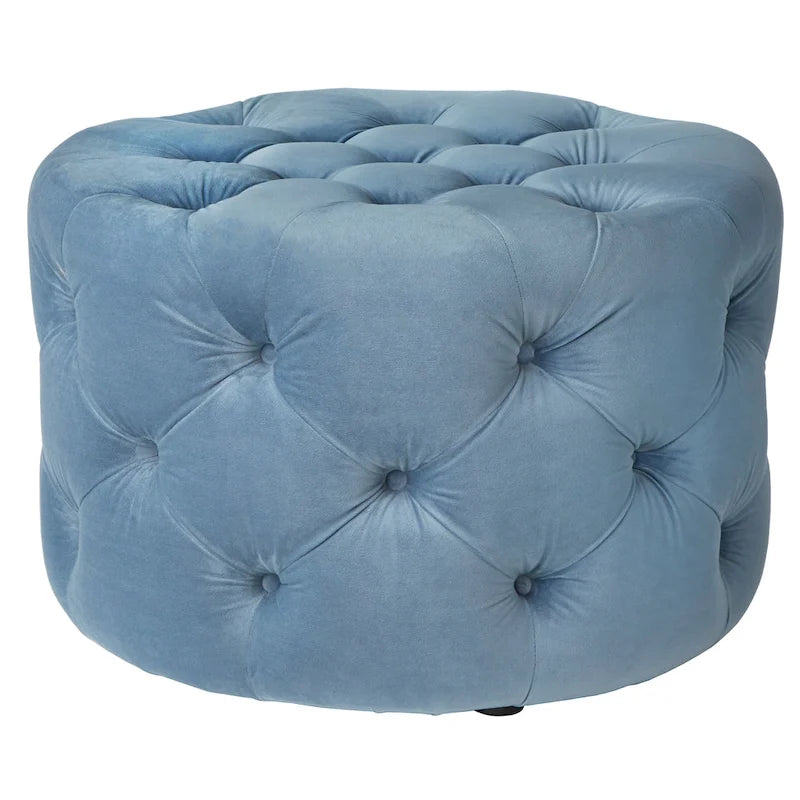 Pouf rond en velours