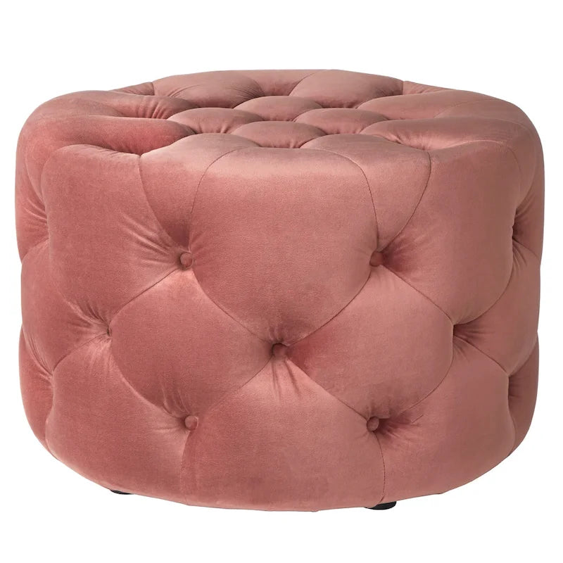 Pouf rond en velours