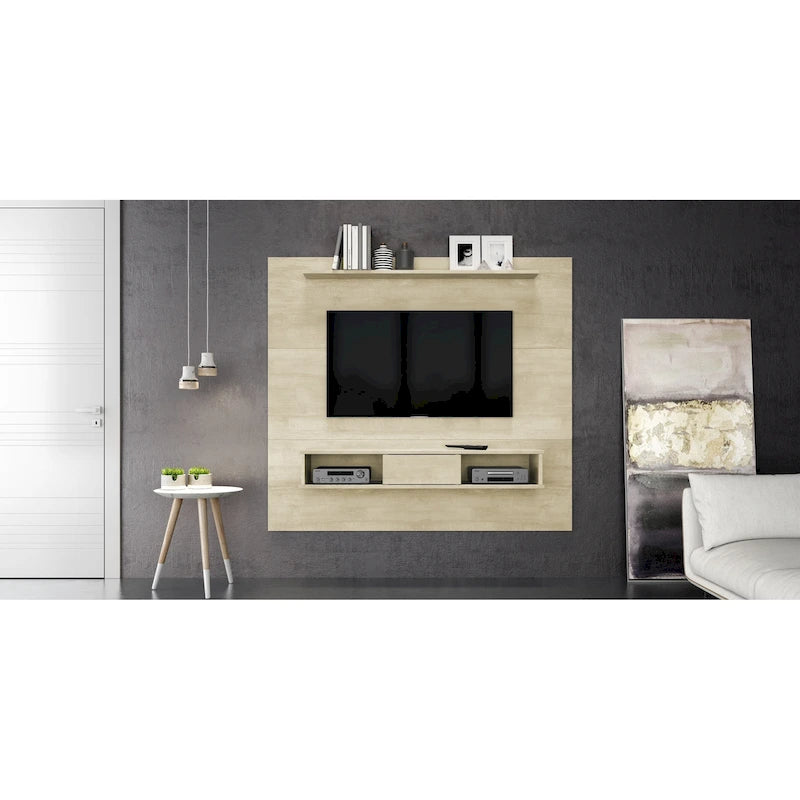 Meuble TV 2 étagères en bois composite de 178 cm pour écrans plats