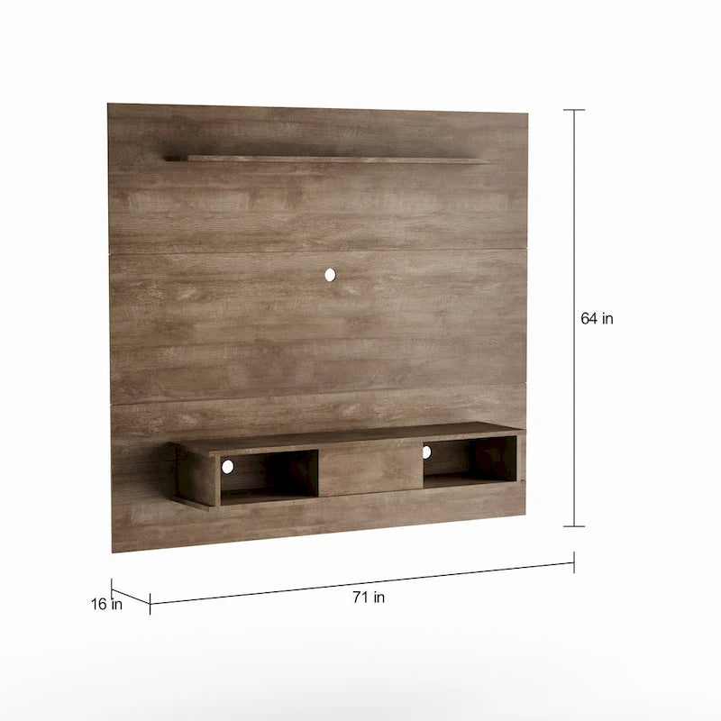 Meuble TV 2 étagères en bois composite de 178 cm pour écrans plats