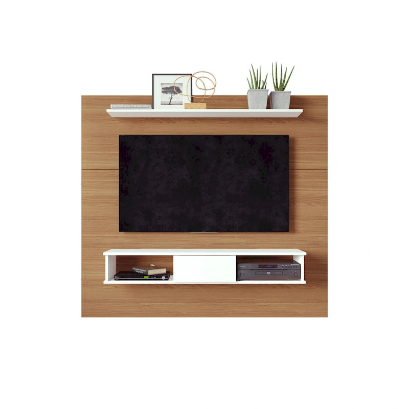 Meuble TV 2 étagères en bois composite de 178 cm pour écrans plats