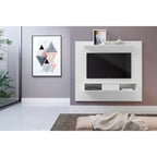 Meuble TV 2 étagères en bois composite de 178 cm pour écrans plats