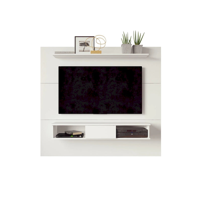 Meuble TV 2 étagères en bois composite de 178 cm pour écrans plats