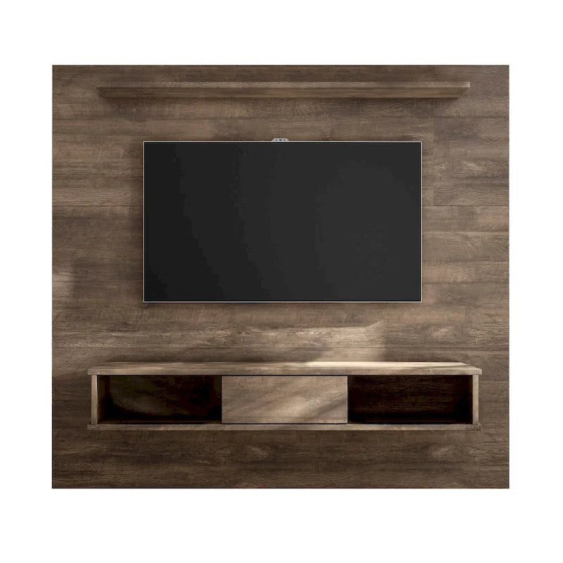 Meuble TV 2 étagères en bois composite de 178 cm pour écrans plats