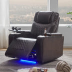 Fauteuil inclinable électrique avec 2 porte-gobelets et tablette pivotante à 360 degrés