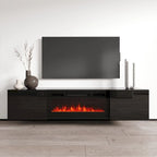 Cali EF Wall Mounted Electric Fireplace Modern 72 TV Stand