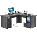 Bureau de jeu en L de 150 cm avec support d'écran