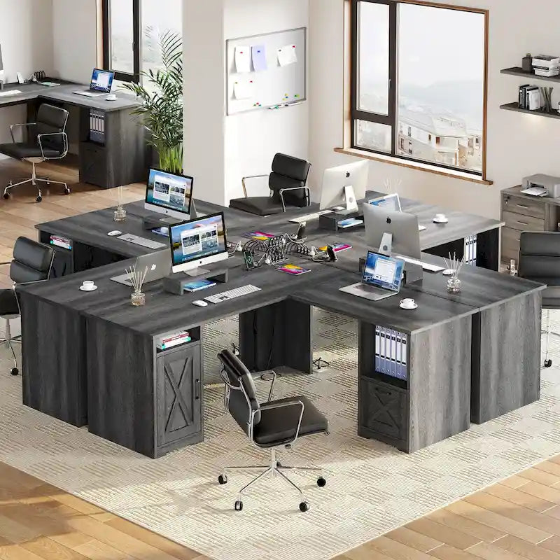 Bureau de jeu en L de 150 cm avec support d'écran