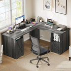 Bureau de jeu en L de 150 cm avec support d'écran