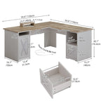 Bureau de jeu en L de 150 cm avec support d'écran