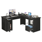 Bureau de jeu en L de 150 cm avec support d'écran