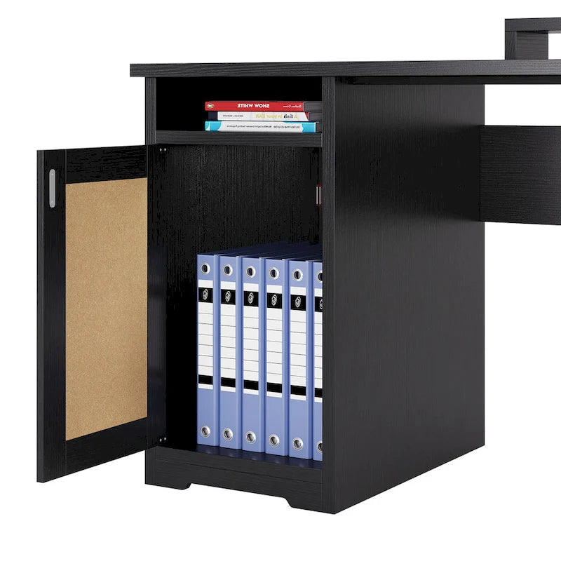 Bureau de jeu en L de 150 cm avec support d'écran