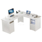 Bureau de jeu en L de 150 cm avec support d'écran