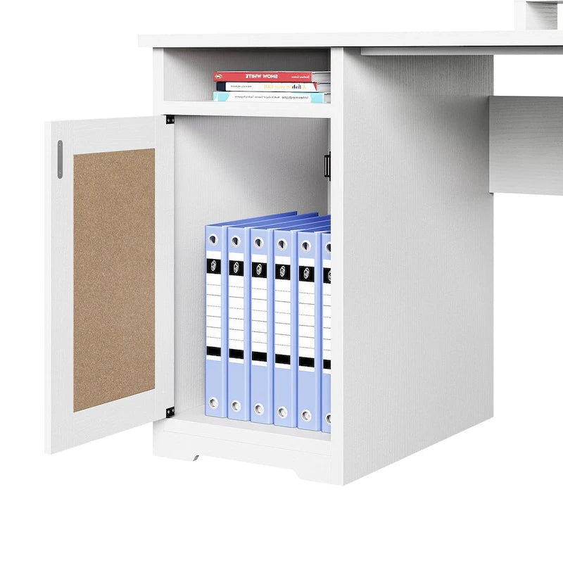 Bureau de jeu en L de 150 cm avec support d'écran