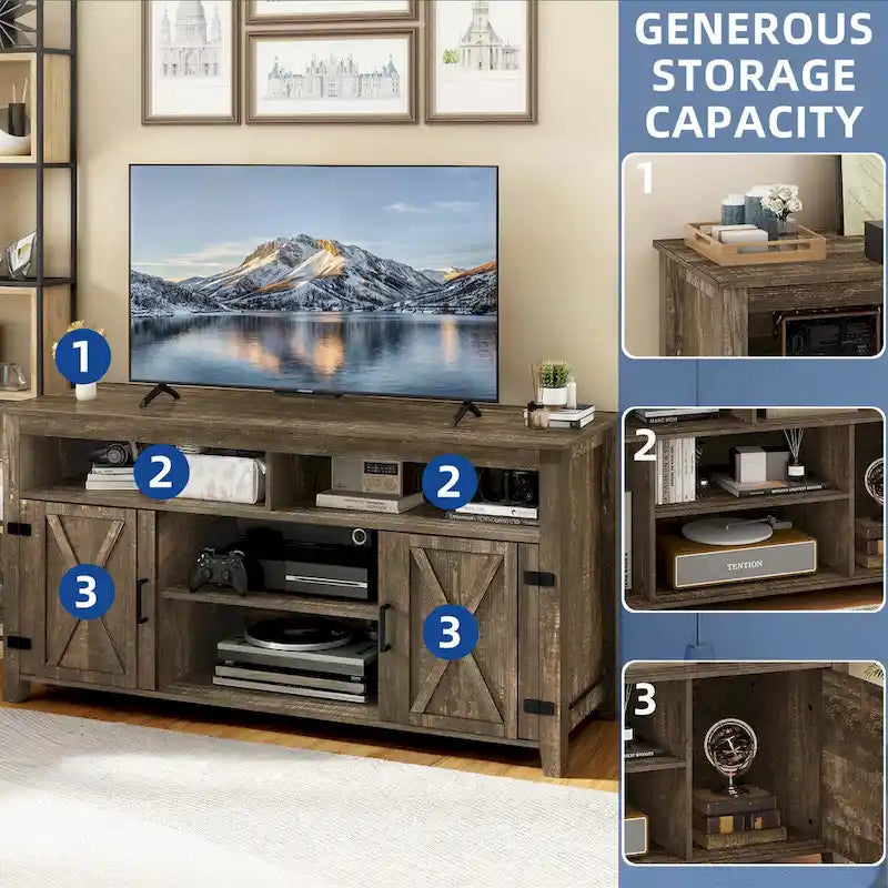 Meuble TV Grange pour téléviseur 65 pouces Centre de divertissement