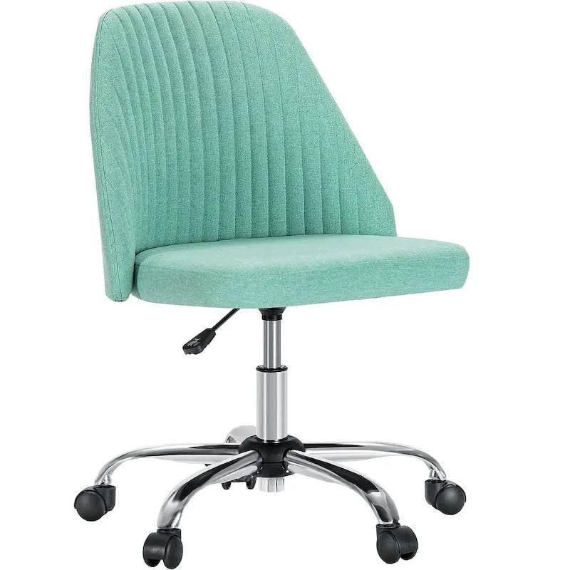 Chaise de bureau à roulettes, hauteur réglable, revêtement en tissu, pivotante