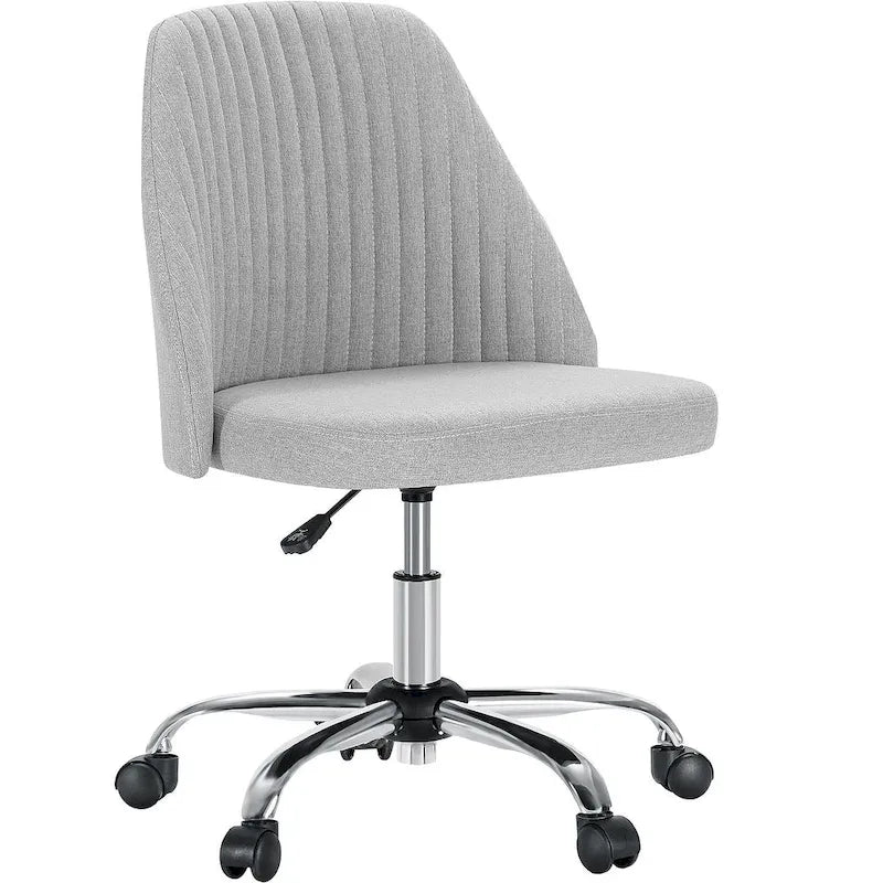 Chaise de bureau à roulettes, hauteur réglable, revêtement en tissu, pivotante