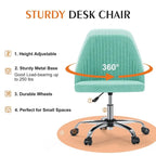 Chaise de bureau à roulettes, hauteur réglable, revêtement en tissu, pivotante