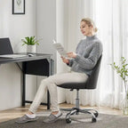 Chaise de bureau à roulettes, hauteur réglable, revêtement en tissu, pivotante