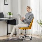 Chaise de bureau à roulettes, hauteur réglable, revêtement en tissu, pivotante