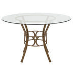 Table à manger ronde en verre avec cadre en métal de 48" - 48L x 48P x 29,5H