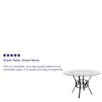 Table à manger ronde en verre avec cadre en métal de 48" - 48L x 48P x 29,5H