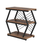 Table d'appoint rectangulaire à 3 niveaux avec cadre en métal pour salon, table de chevet pour chambre à coucher