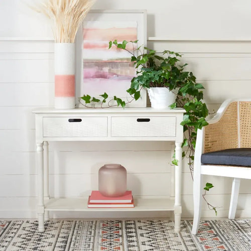 SAFAVIEH Lucetta 2-Drawer Console Table - 35.5 W x 13 L x 29.5 H - 36Wx13Dx30H