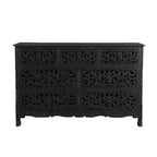 Commode en bois sculpté floral à 7 tiroirs