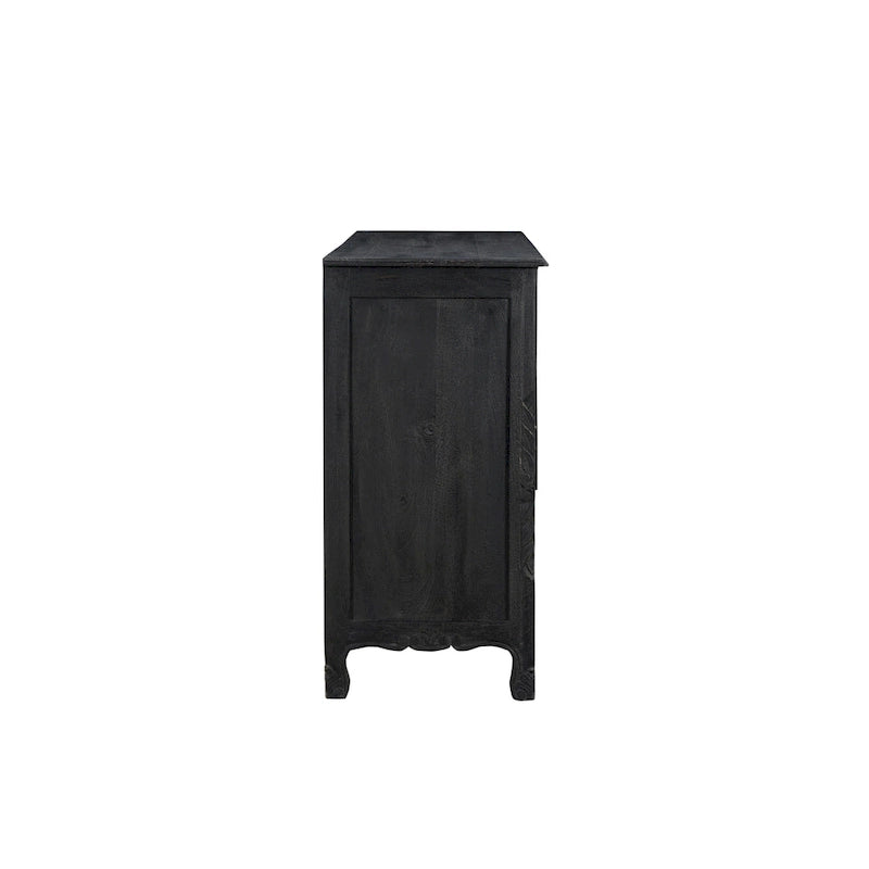 Commode en bois sculpté floral à 7 tiroirs